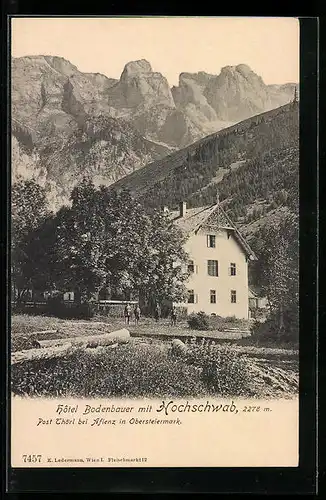 AK Thörl, Hotel Bodenbauer mit Hochschwab