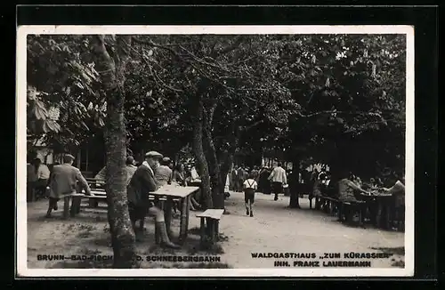 AK Bad Fischau-Brunn, Waldgasthaus Zum Kürassier, Terrasse