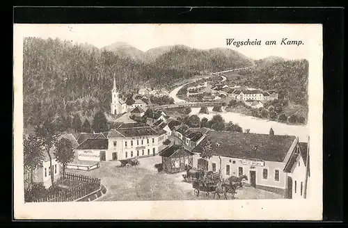 AK Wegscheid a. Kamp, Hotel Wegscheiderhof aus der Vogelschau