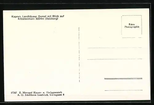 AK Kaprun, Landhäuser Demel mit Blick auf Kitzsteinhorn