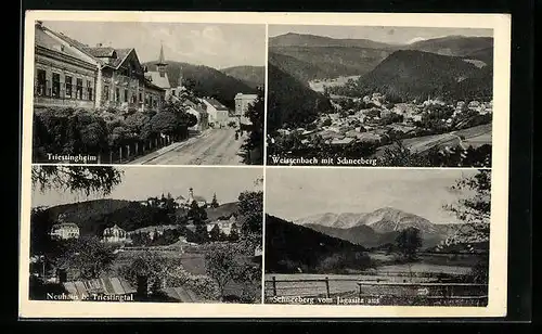 AK Weissenbach / Triesting, Triestingheim, Panorama, Blick vom Jagasitz auf den Ort
