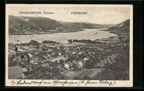 AK Steindorf /Kärnten, Teilansicht mit Ossiachersee