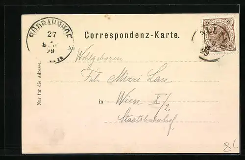 AK Alland i. G., Ortspartie mit Kirche