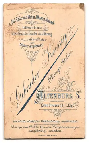 Fotografie Gebrüder Koenig, Altenburg i. S., Ernst-Str. 14, Junger Herr im Anzug mit Krawatte