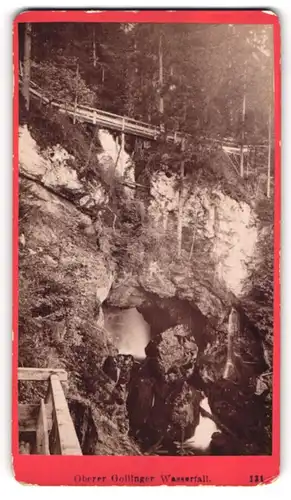 Fotografie Würthle & Spinnhirn, Salzburg, Ansicht Golling / Salzach, Oberer Teil des Gollinger Wasserfall mit Holzbrücke