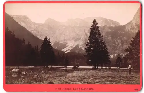 Fotografie Würthle & Spinnhirn, Salzburg, Ansicht Ebensee, Bauer bei der Feldarbeit am oberen Langbathsee