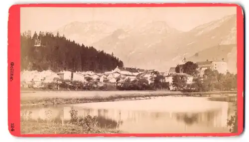 Fotografie Baldi & Würthle, Salzburg, Ansicht Golling / Salzach, Blick über den Fluss auf den Ort