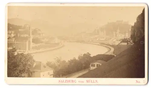 Fotografie Baldi & Würthle, Salzburg, Ansicht Salzburg, Blick entlang des Flusses von Mülln aus