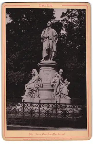 Fotografie Römmler & Jonas, Dresden, Ansicht Berlin, Partie am Goethe Denkmal