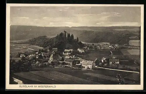 AK Burglahr im Westerwald, Ortsansicht mit Ruine