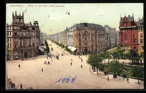 AK Düsseldorf, Blick in die Graf Adolf-Strasse