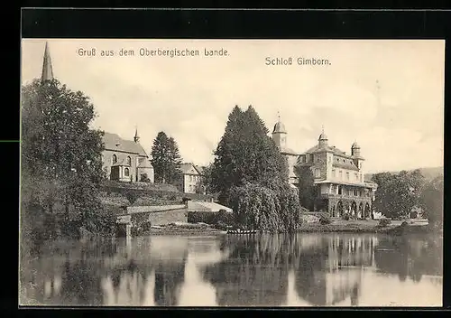 AK Gimborn, Blick zum Schloss und Kirche