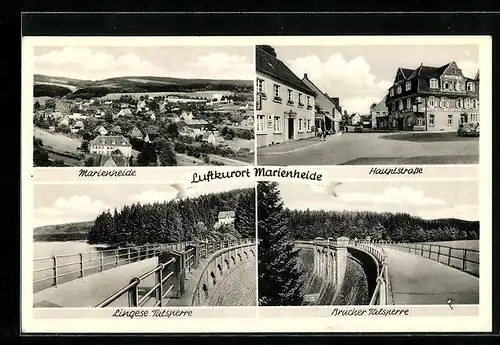 AK Marienheide, Lingese Talsperre, Ortsansicht, Brucher Talsperre, Hauptstrasse