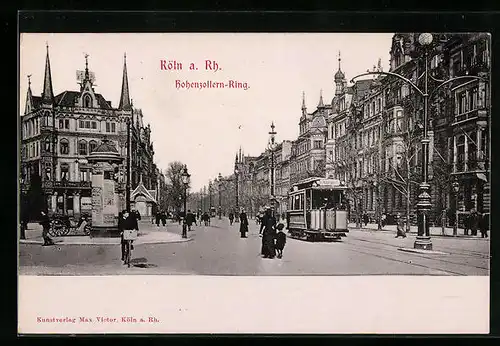 AK Köln-Neustadt, Strassenbahn auf dem Hohenzollern-Ring