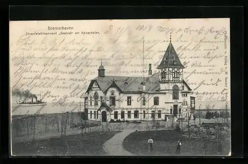 AK Bremerhaven, Strandetablissement Seelust am Kaiserhafen