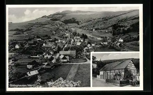 AK Düdinghausen / Westf., Ortsansicht, Gasthaus Frese