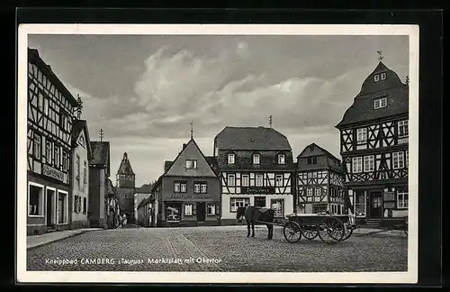 AK Camberg /Taunus, Marktplatz mit Obertor