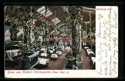 AK Hamburg-Neustadt, Restaurant Kothes Wintergarten, Neuer Wall 72