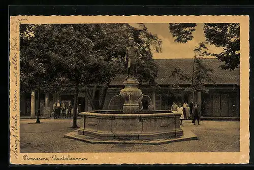 AK Pirmasens, Passanten am Schusterbrunnen