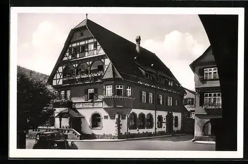AK Alpirsbach /wttbg. Schwarzwald, Blick auf Hotel Löwen-Post