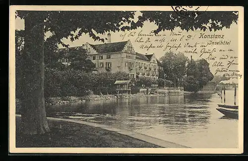 AK Konstanz, Blick auf das Inselhotel