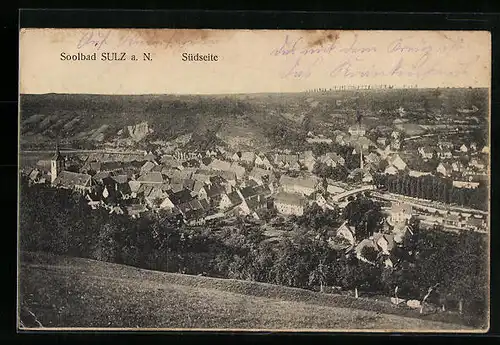 AK Sulz a. N., Ortsansicht von der Südseite