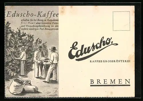 AK Bremen, Eduscho-Kaffee-Grossrösterei, Reklame