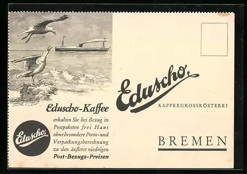 AK Eduscho-Kaffee Bremen, Kaffeegrossrösterei, Reklame, Bestellkarte