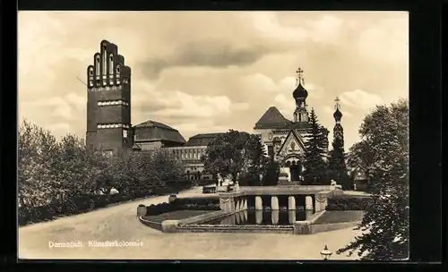 AK Darmstadt, Blick auf die Künstlerkolonnie
