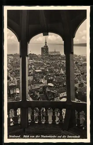 AK Stralsund, Blick von der Marienkirche auf die Innenstadt