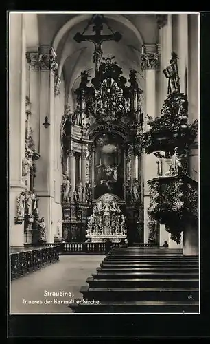 AK Straubing, Inneres der Karmelitenkirche