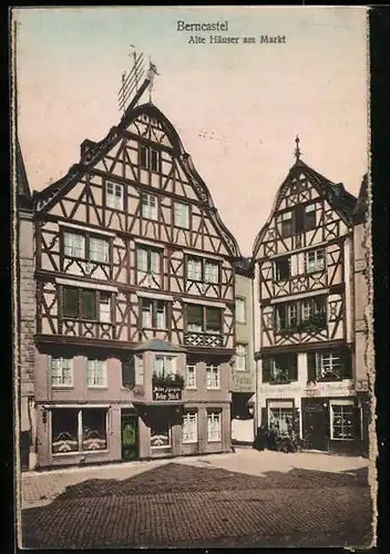 AK Berncastel, Alte Häuser am Markt
