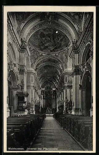 AK Waldsassen, Inneres der Pfarrkirche, Innenansicht