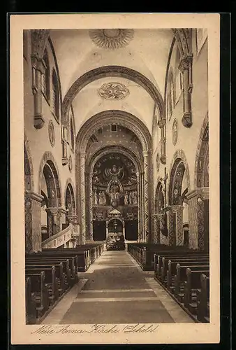 AK München, Neue Anna-Kirche (Lehel), Innenansicht