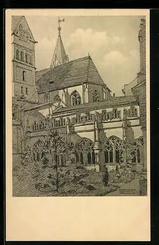 Künstler-AK Eichstätt, am Domkreuzgang