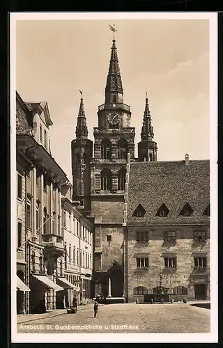 AK Ansbach, St. Gumbertuskirche u. Stadthaus