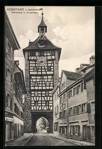 AK Konstanz a. Bodensee, Schnetztor und Husenhaus