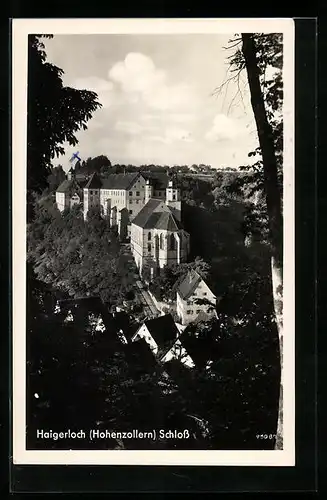AK Haigerloch /Hohenzollern, Blick auf das Schloss aus der Vogelschau