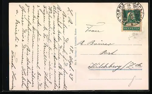 AK Baden, Flusspartie mit Kirchtürmen