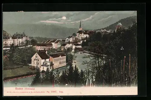 AK Baden, Ortsansicht vom Wald aus