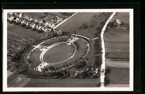 AK Brugg, Römisches Amphitheater, Fliegeraufnahme