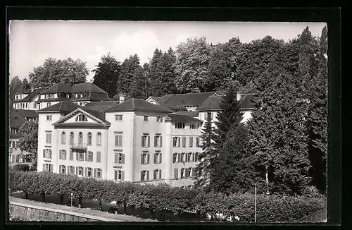 AK Baden, Heilstätte zum Schiff, von oben gesehen