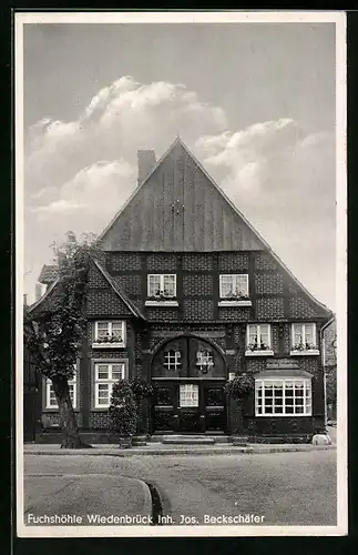 AK Wiedenbrück, Gasthof Fuchshöhle von J. Beckschäfer