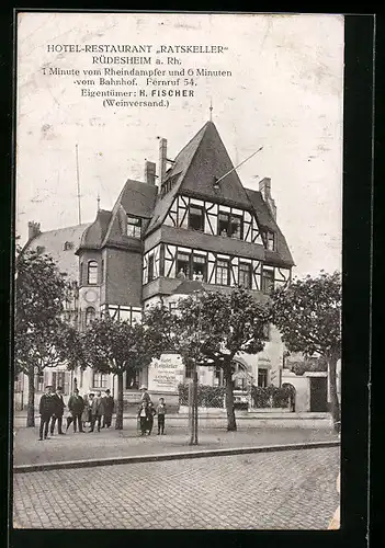 AK Rüdesheim a. Rh., Hotel-Restaurant Ratskeller