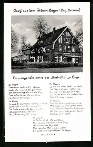 AK Hagen b. Bremen, Hotel Bauerngericht unter der Stal-Eke