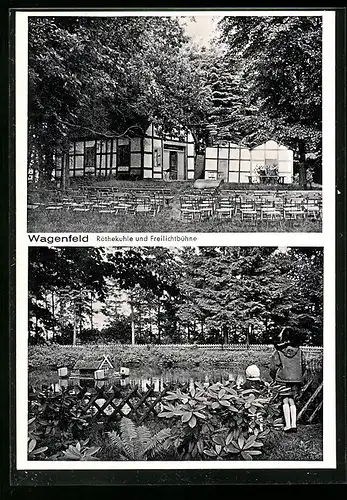AK Wagenfeld-Bockel, Gasthaus Röthekuhle und Freilichtbühne