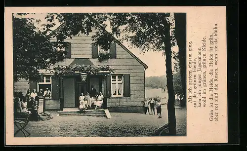 AK Oer-Siepen, Gasthaus Haardtschenke F. Wehner mit Gästen