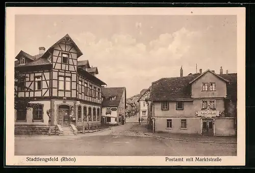 AK Stadtlengsfeld, Postamt mit Marktstrasse