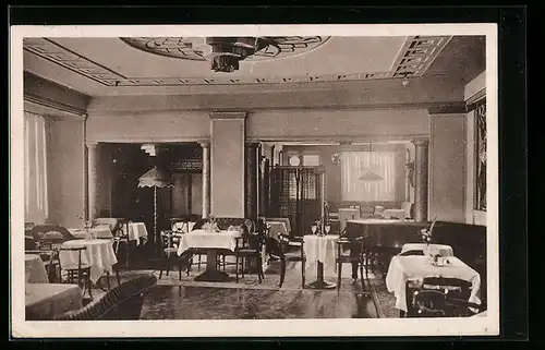 AK Binz a. Rg., Hotel Haus Seestern Bardinet, Strandpromenade, Innenansicht