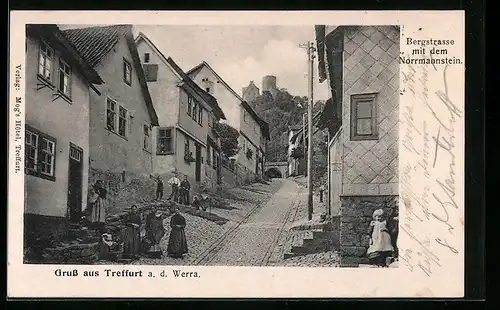 AK Treffurt a. d. Werra, Bergstrasse mit dem Norrmannstein
